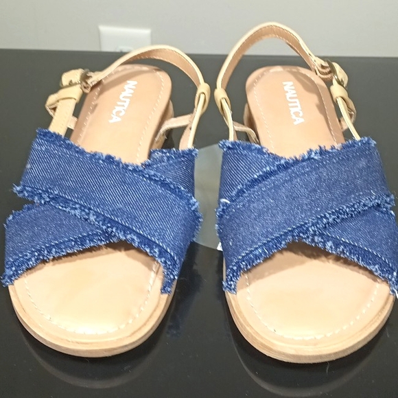 Nautica Basin Blue Denim Slingback Cute Sandal Women's Size 6.5 - Picture 2 of 10